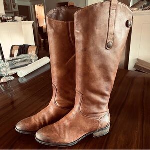Sam Edelman Women’s Wide Calf Leather Riding Boots - Size 8